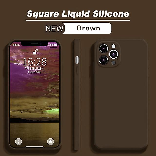 Iphone 14 13 12 Pro Max Plusカバー用の正方形の液体シリコン電話ケース