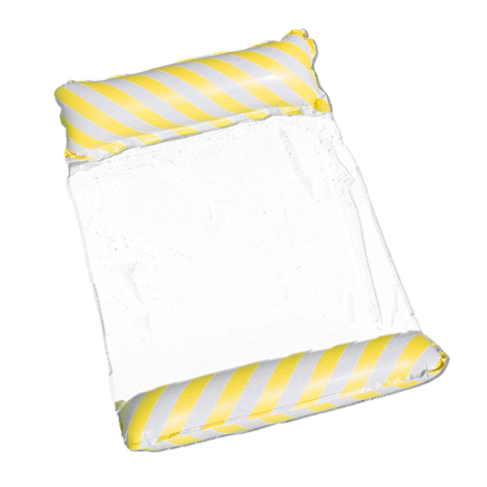 Inflatable Floating Lounge Bed Float Swimming Pool Raft Water Hammock Yellow