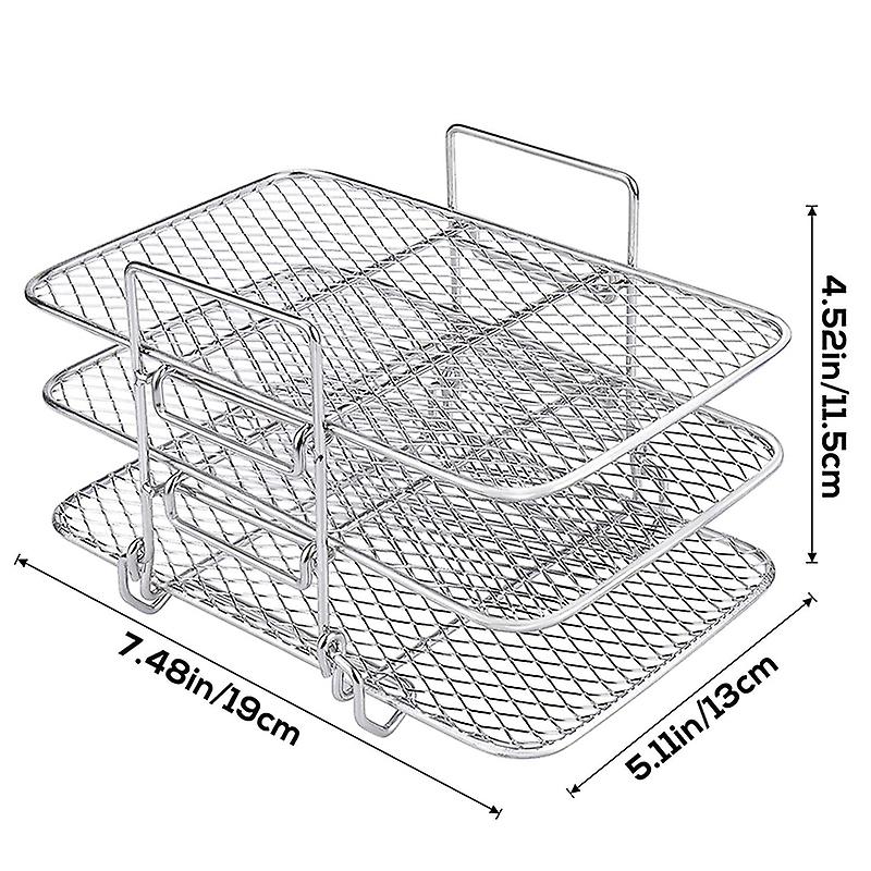 1pc Air Fryer Rack For 3 Tiers Air Fryer 304 Stainless Steel Dehydrator Rack