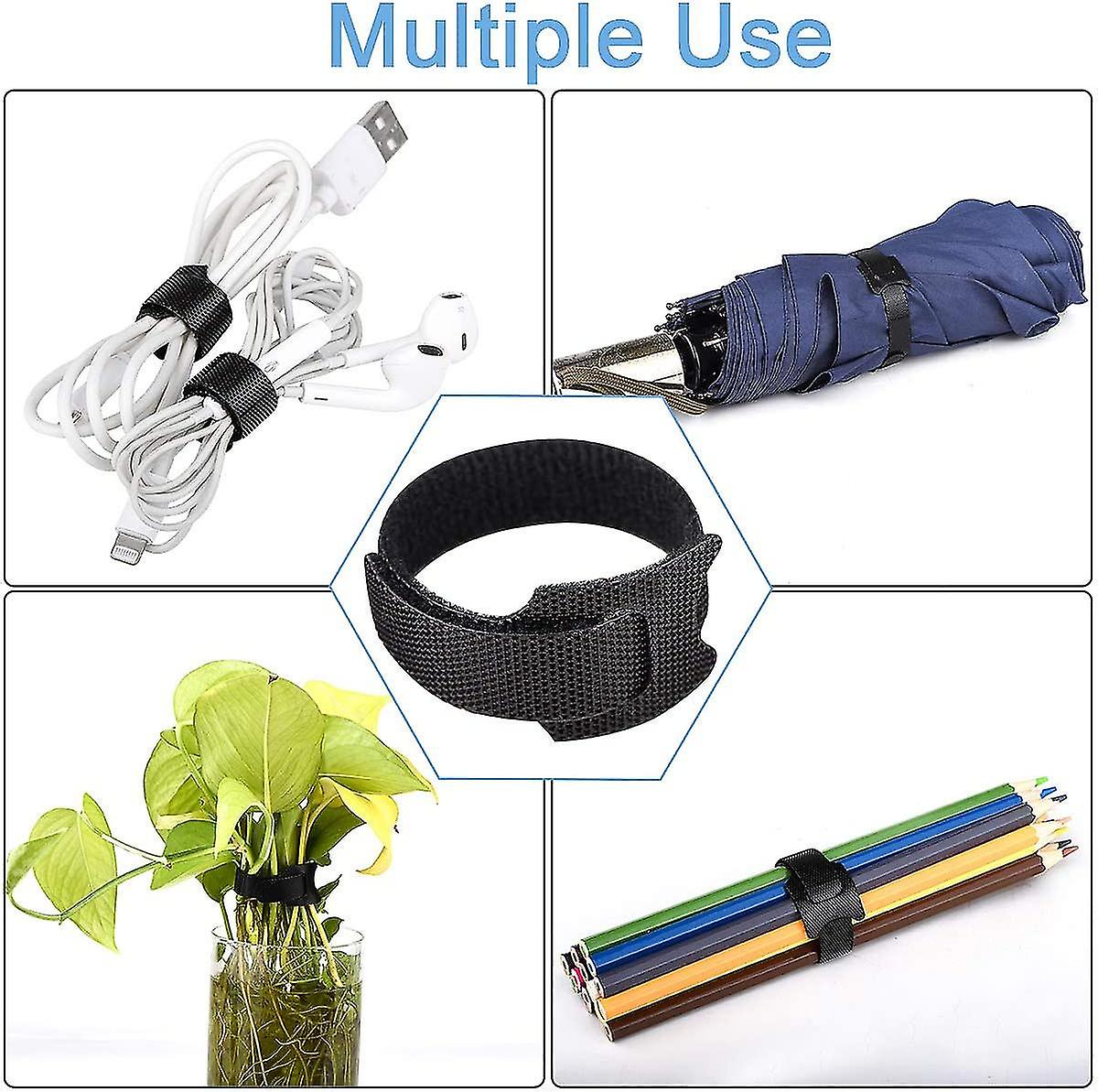 60pcs 6 Inch Reusable Cable Ties,adjustable Cord Straps, Cable Organizer, Cord Wrap And Hook Loop Cords Management