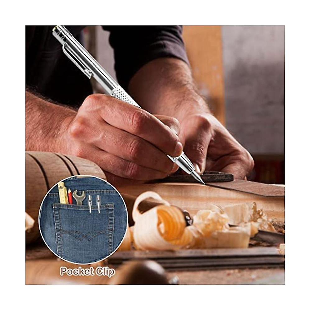 2 Pcs Tungsten Carbide Tip Scriber With 12 Replacement Marking Tip, Magnet Carbide Scribe Tool