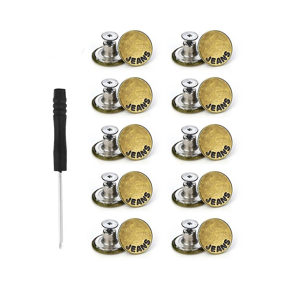 100 Pack Jeans Button Replacement 17mm Removable Jeans Button Accessories