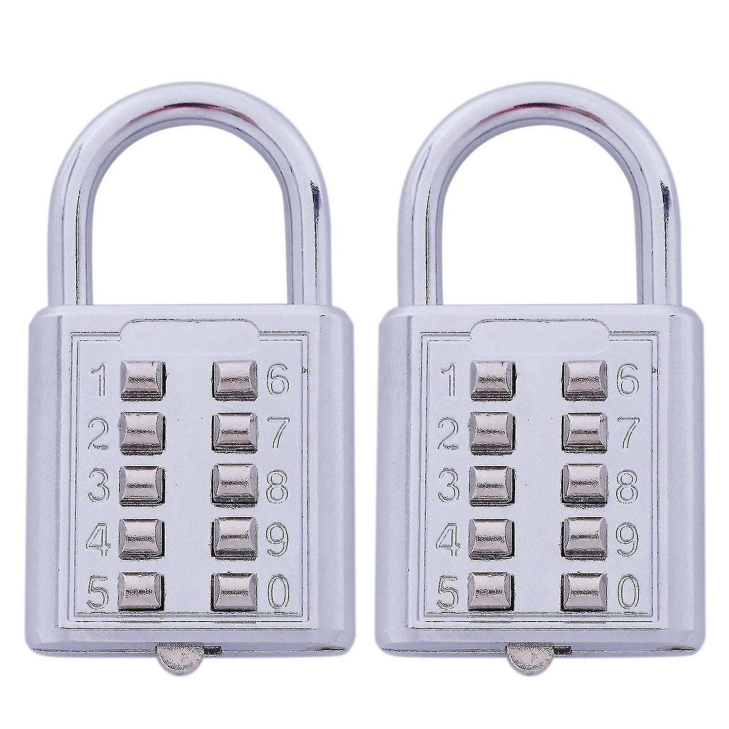 Anti-theft Button Combination Padlock Digit Password Lock Zinc Alloy