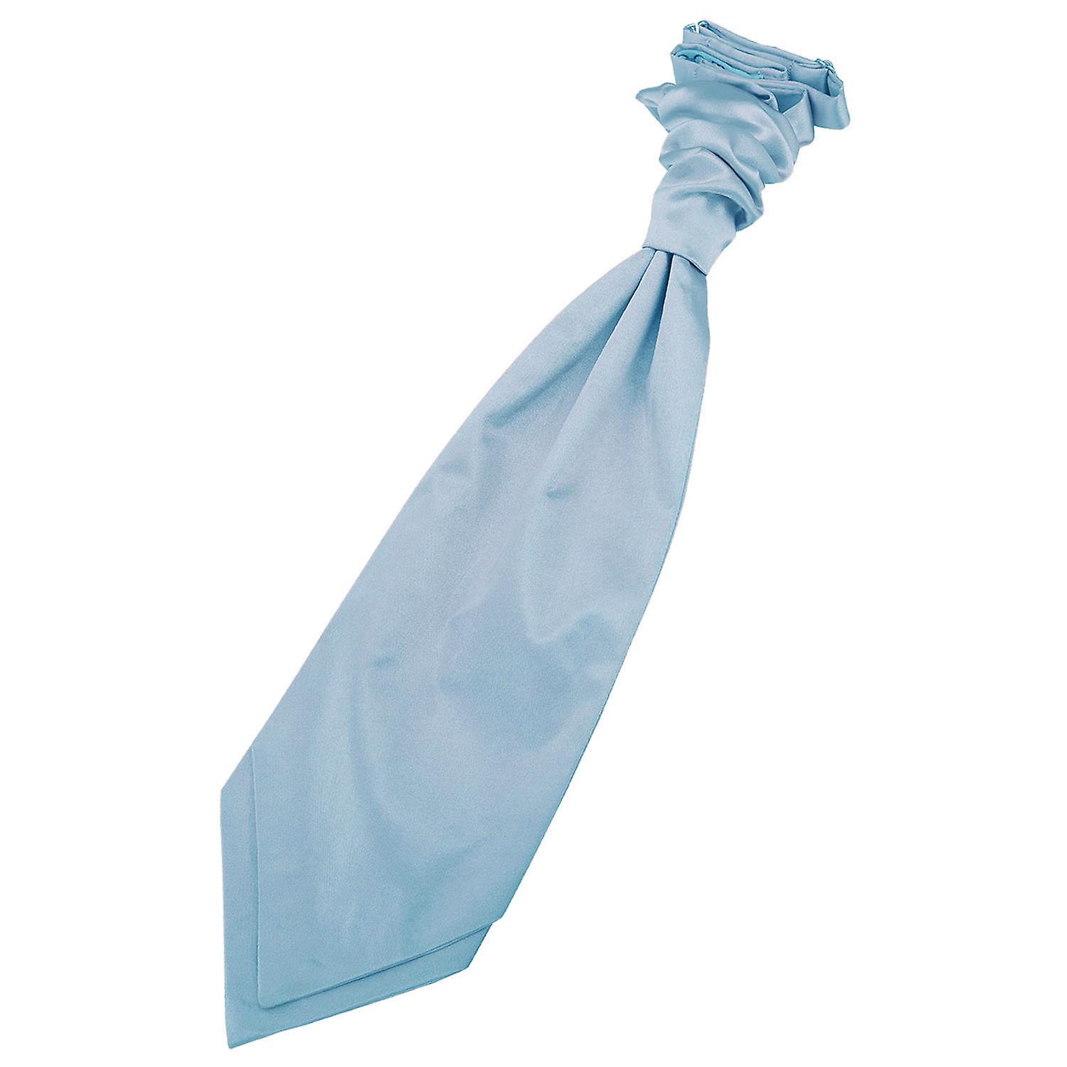 Dusty Blue Plain Satin Pre-Tied Wedding Cravat
