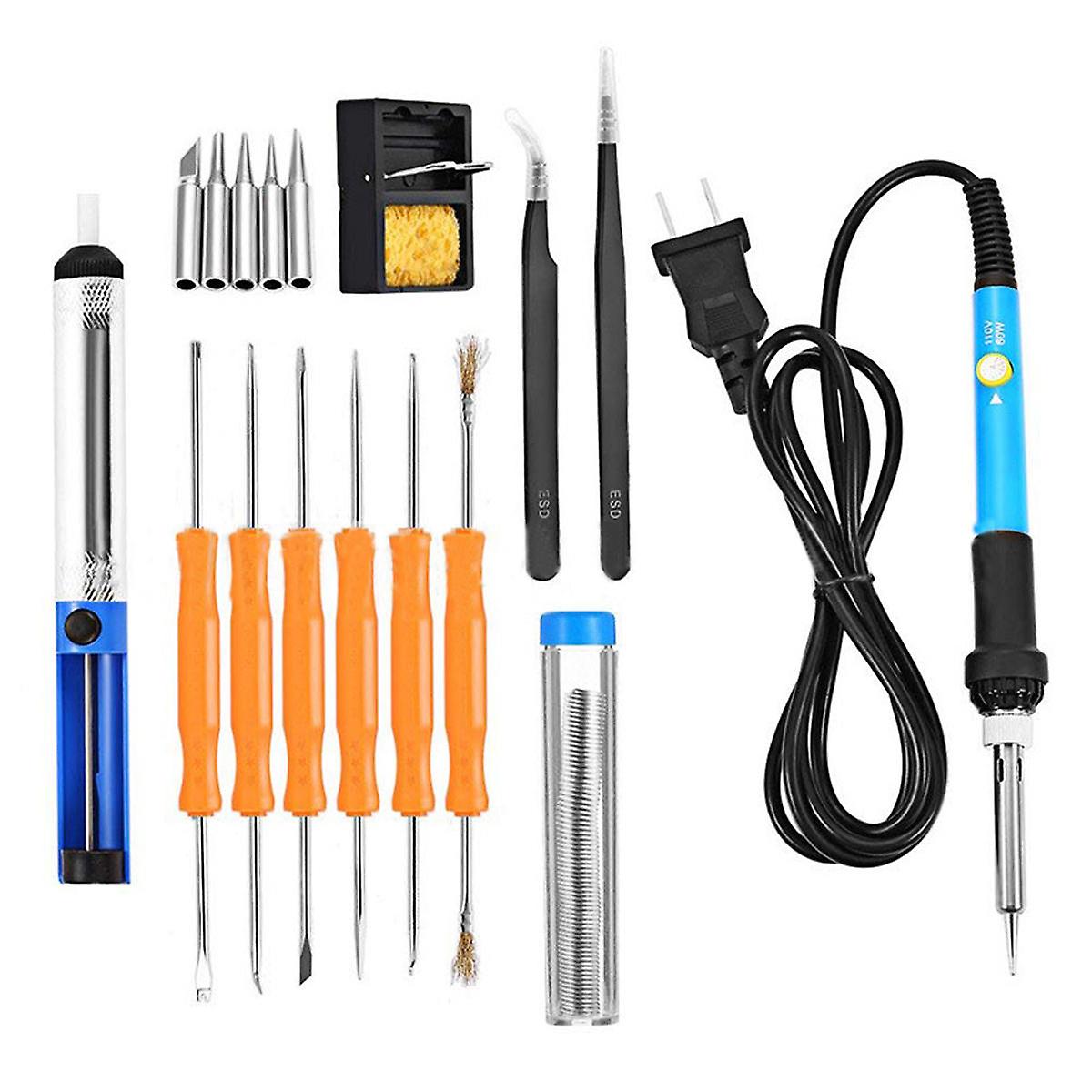 60W 20 In1 Solder Iron Tool Kit Electronics Welding Irons Solder Tools Adjustable Temperature
