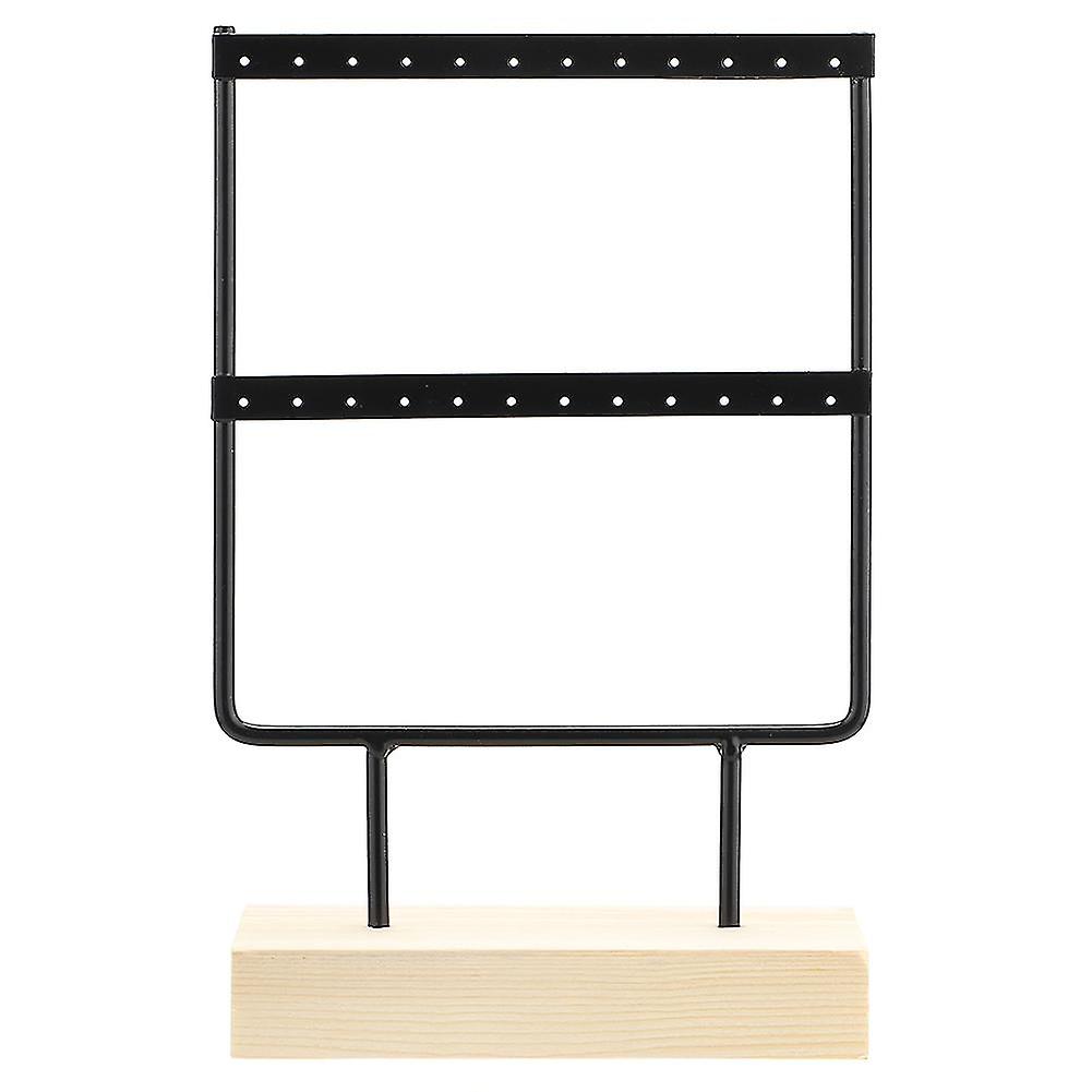 24 Holes Elegant Metal Jewelry Storage Rack Earrings Necklace Display Stand Organizer for HomeBlack