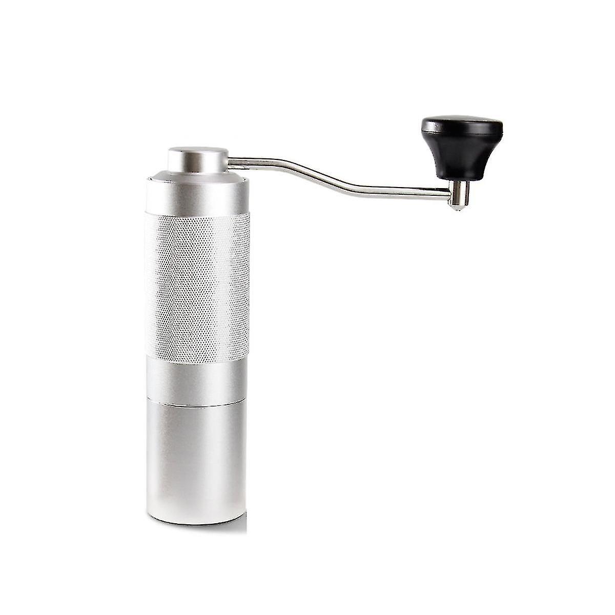 Manual Coffee Grinder Portable Adjustable Stainless Burr For Kitchen Silver