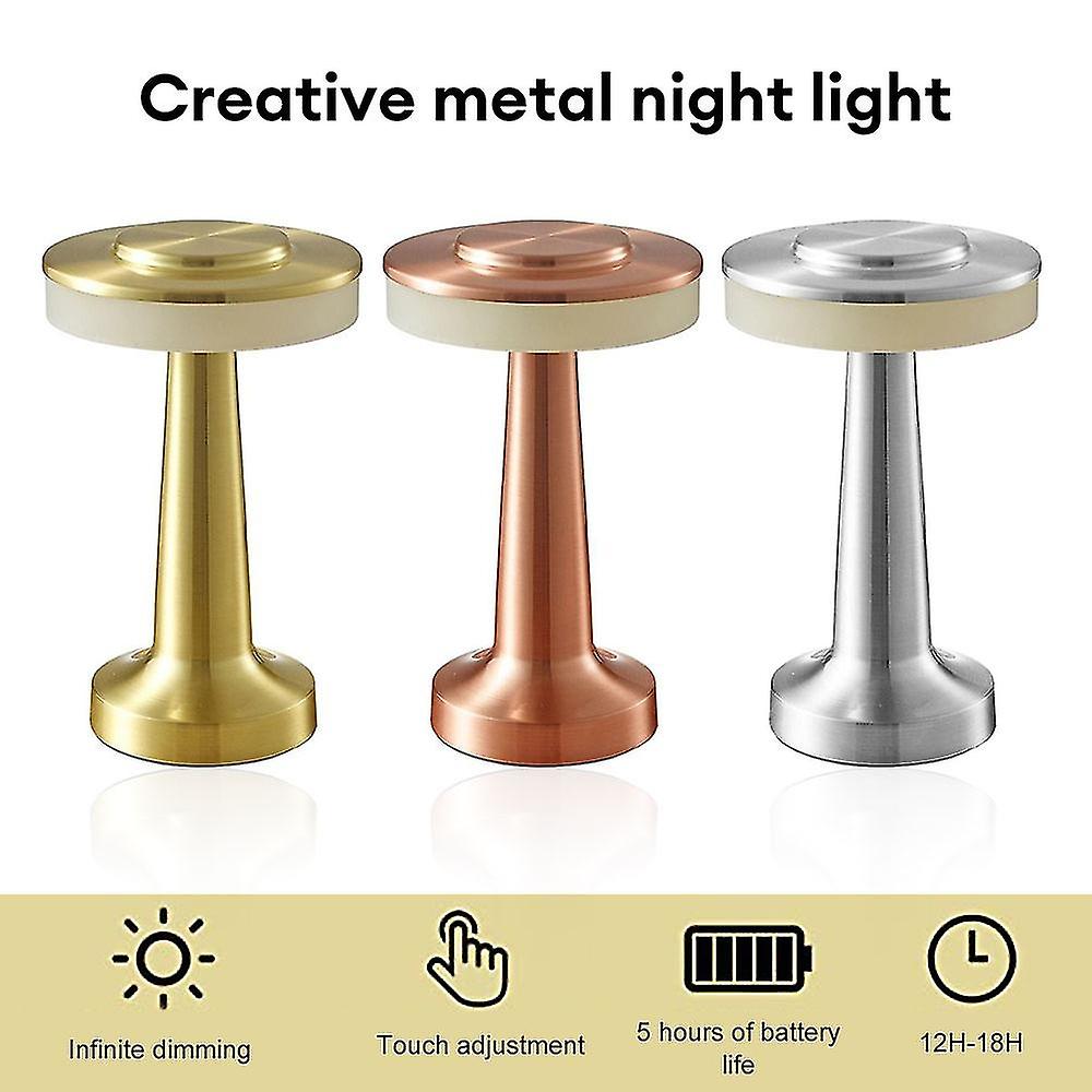 Retro Led Table Lamp Usb Rechargeable Infinitely Dimmable Night Light Camping Light Suitable For Bar