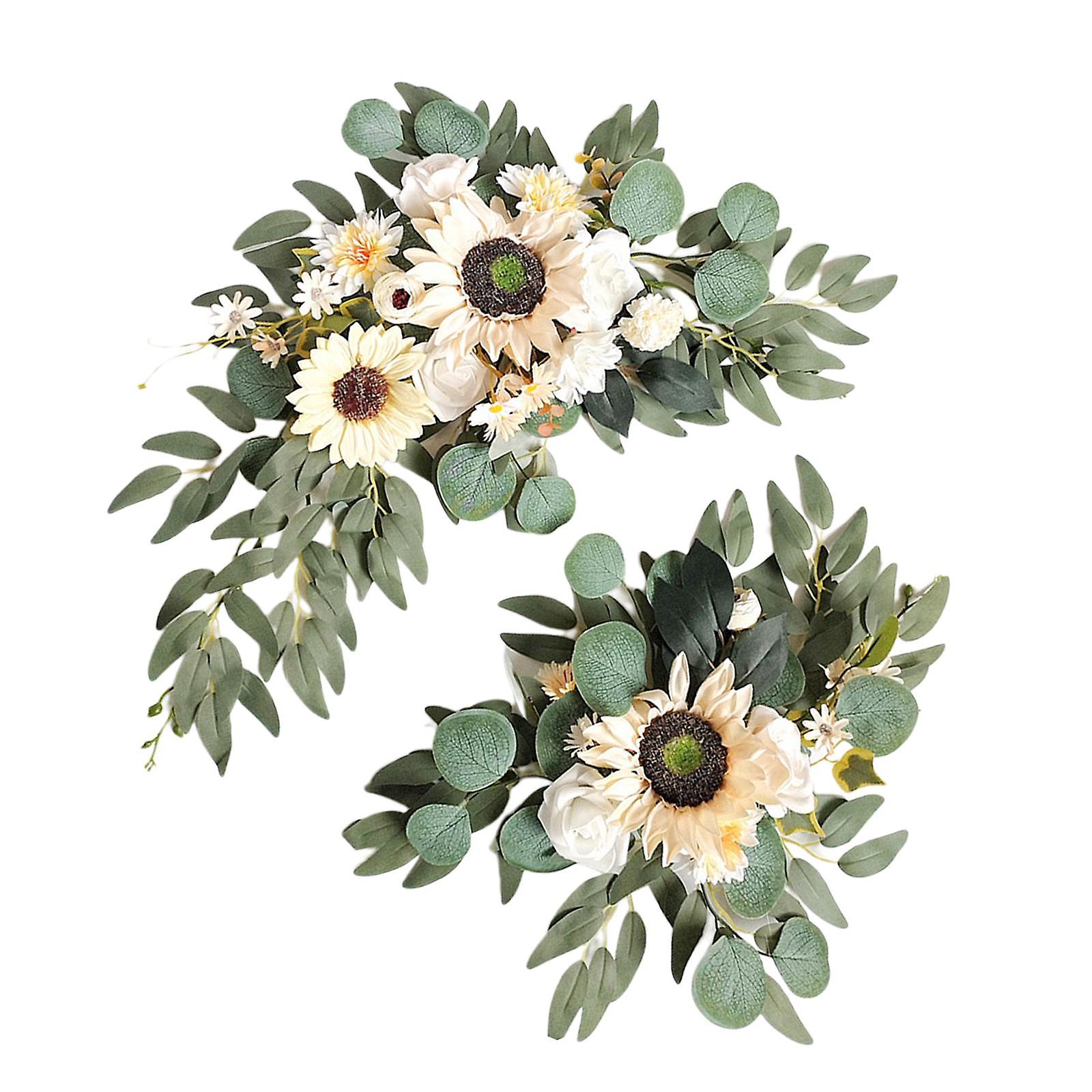 2x DIY Ornament Artificial Wreath Simulation Garland for Holiday Decorated style A