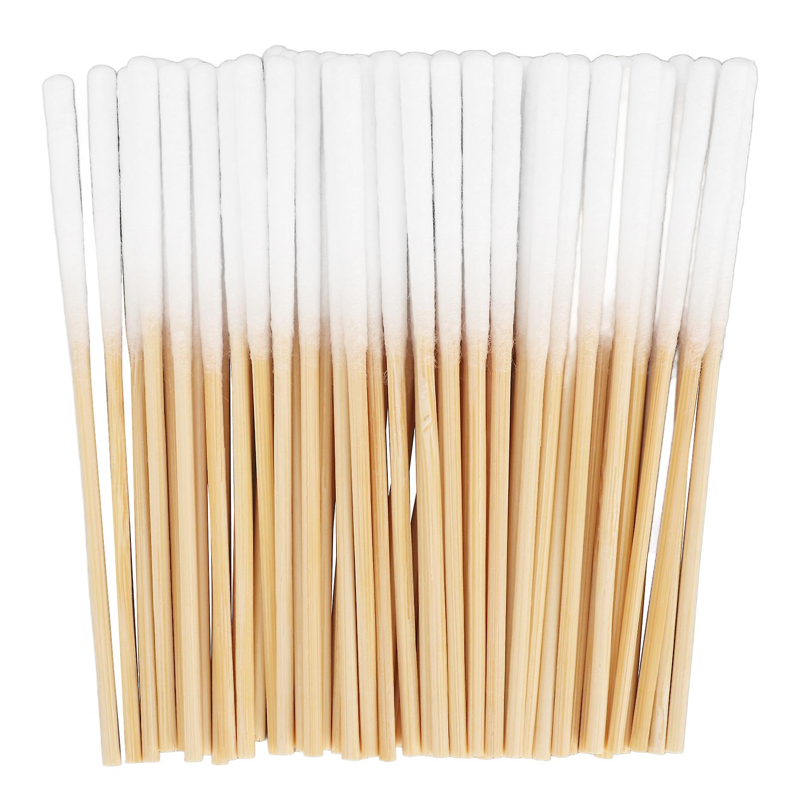 60 Pack Soft Tip Cotton Swabs, Wooden Handle, Multi-Purpose, Thick, Safe, Long Cotton Tip Applicators, 8cm