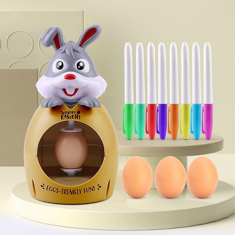 2024 DIY Motorized Easter Egg Decorator Kit with Lights, Music & 8 Markers