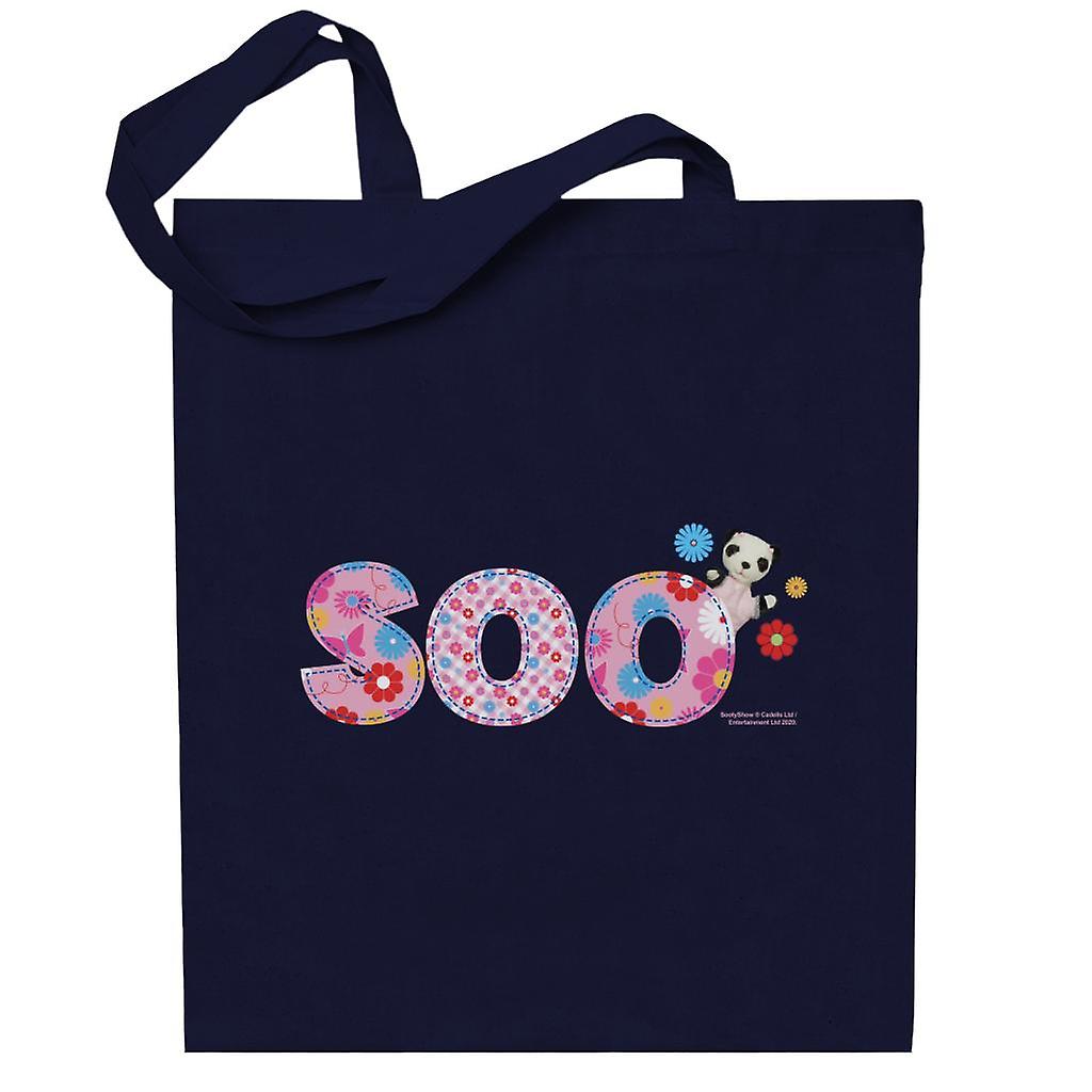 Sooty Soo Floral Text Totebag