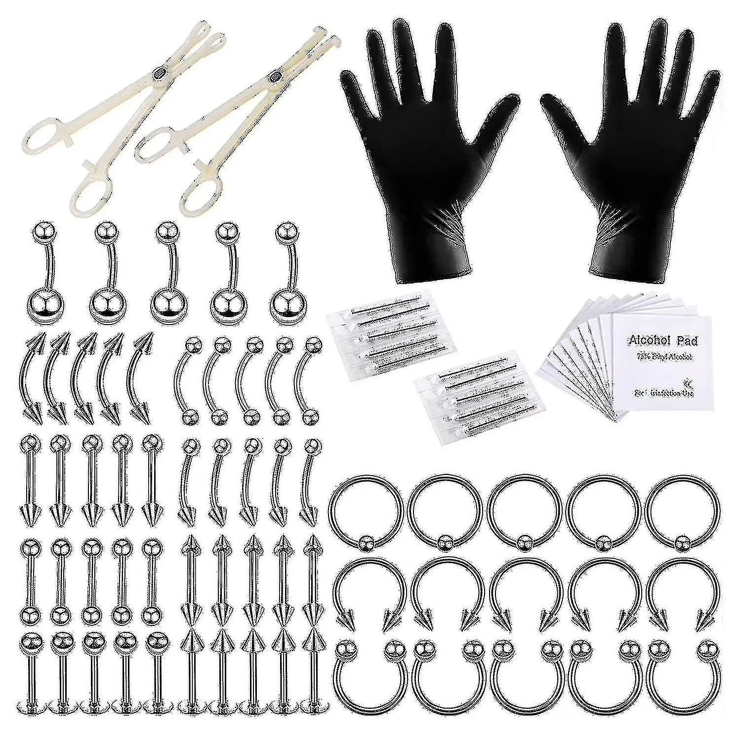 Piercingkit Professionellt kroppspiercingkit Stålpiercingnålar Piercing - Wtake