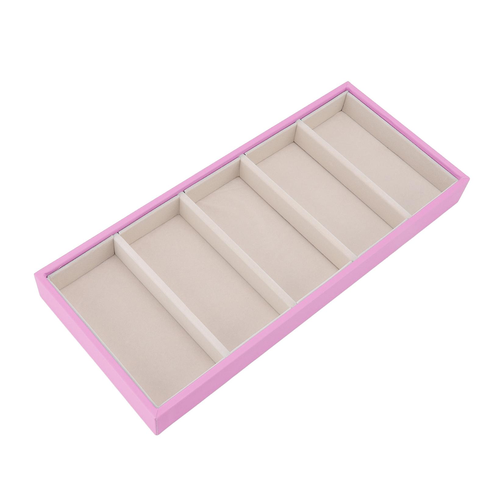 5 Compartment Multi-Function Glasses Case Space Saving Sunglasses Storage Box Pink