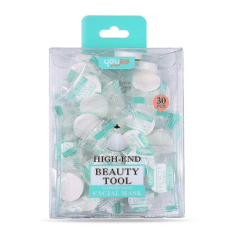 30pcsスキンフェイスケアDIYフェイシャルペーパー圧縮マスクマスク