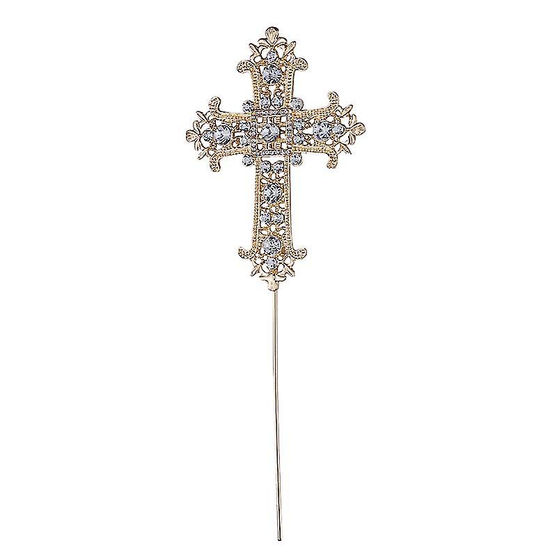 1pcs Diamond Cross Cake Topper