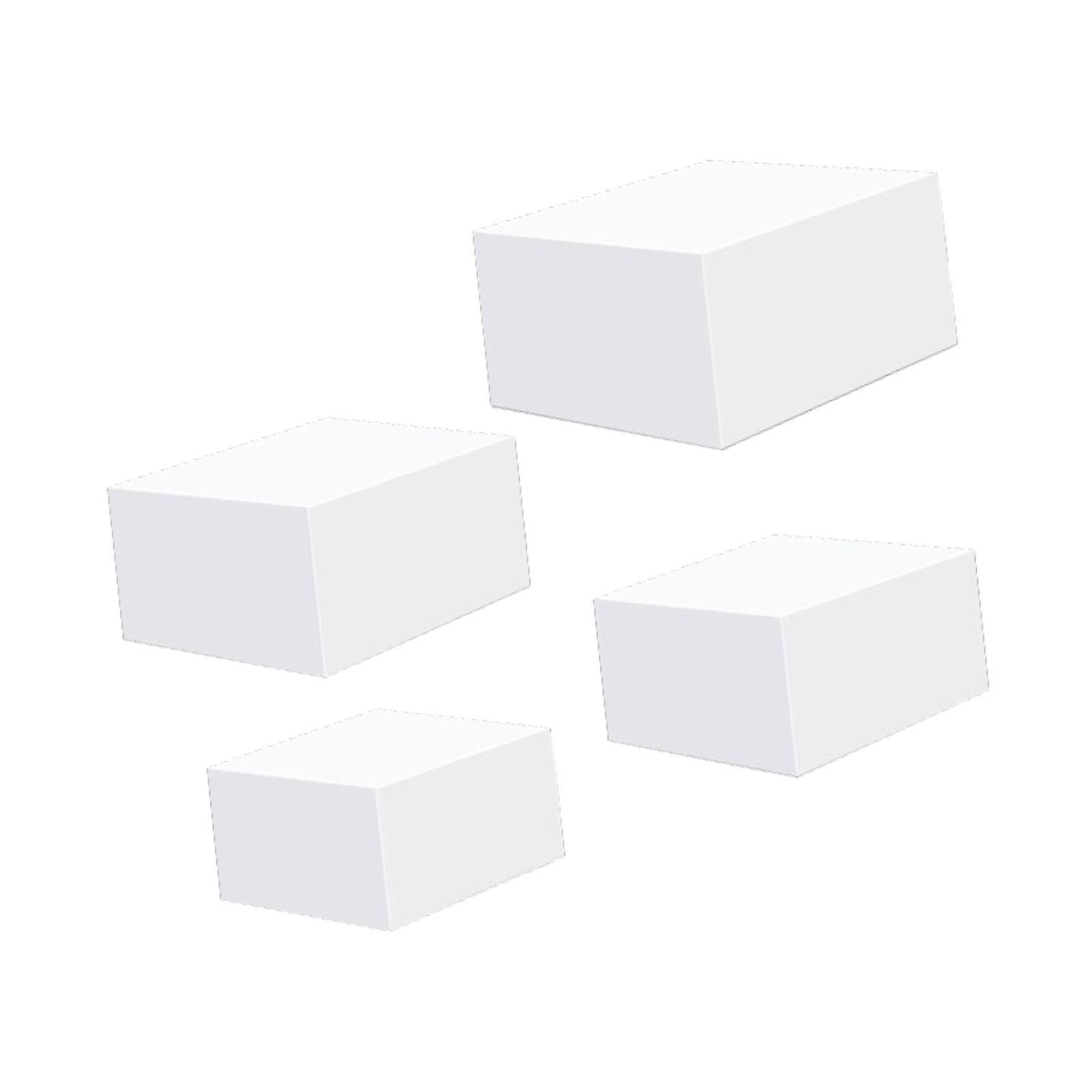 4x Acrylic Cube Display Box Riser Nesting Riser for Food Catering Collection White M