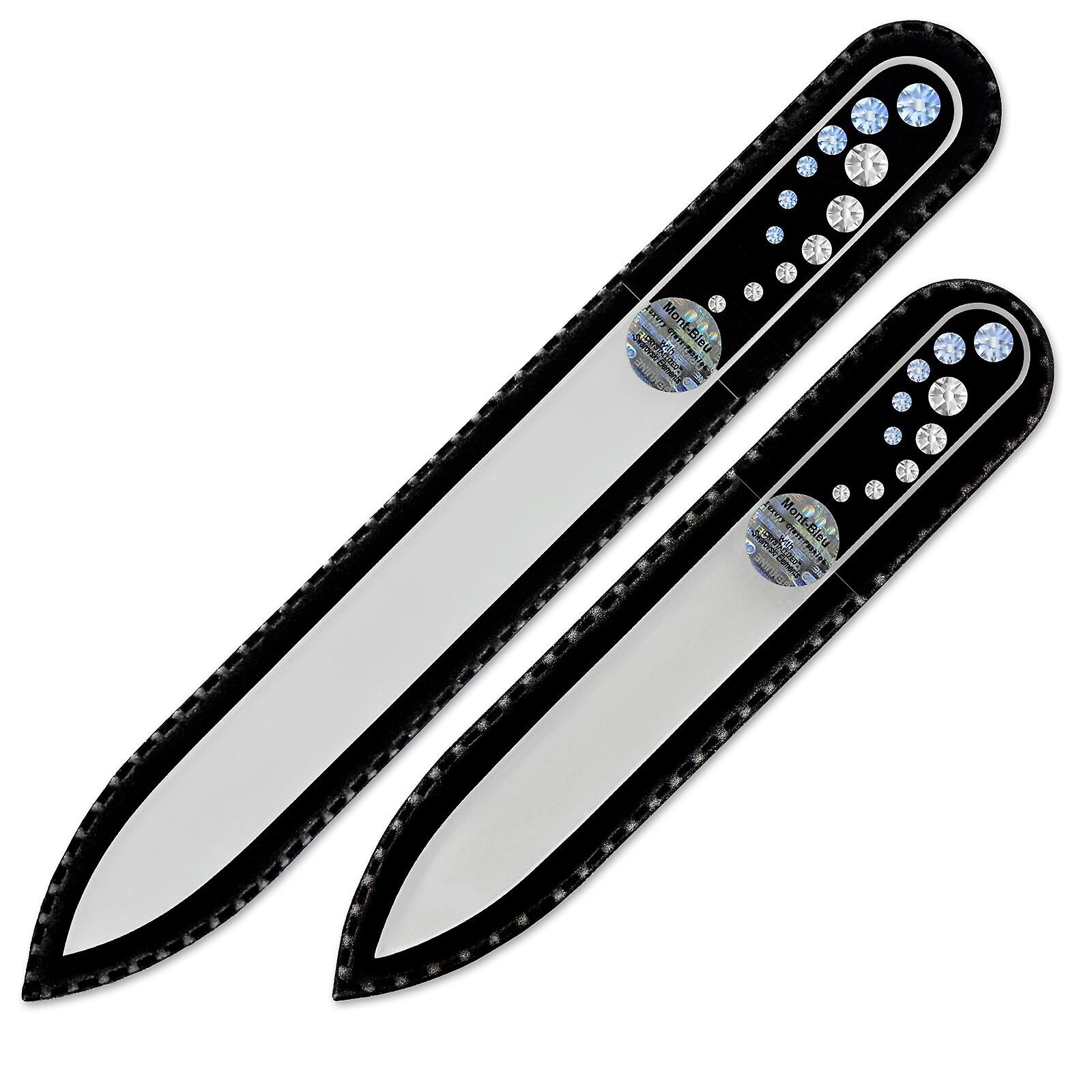 Set de lime à ongles 2 pièces avec cristaux pour femmes CO-MS - Saphir léger - Cristal