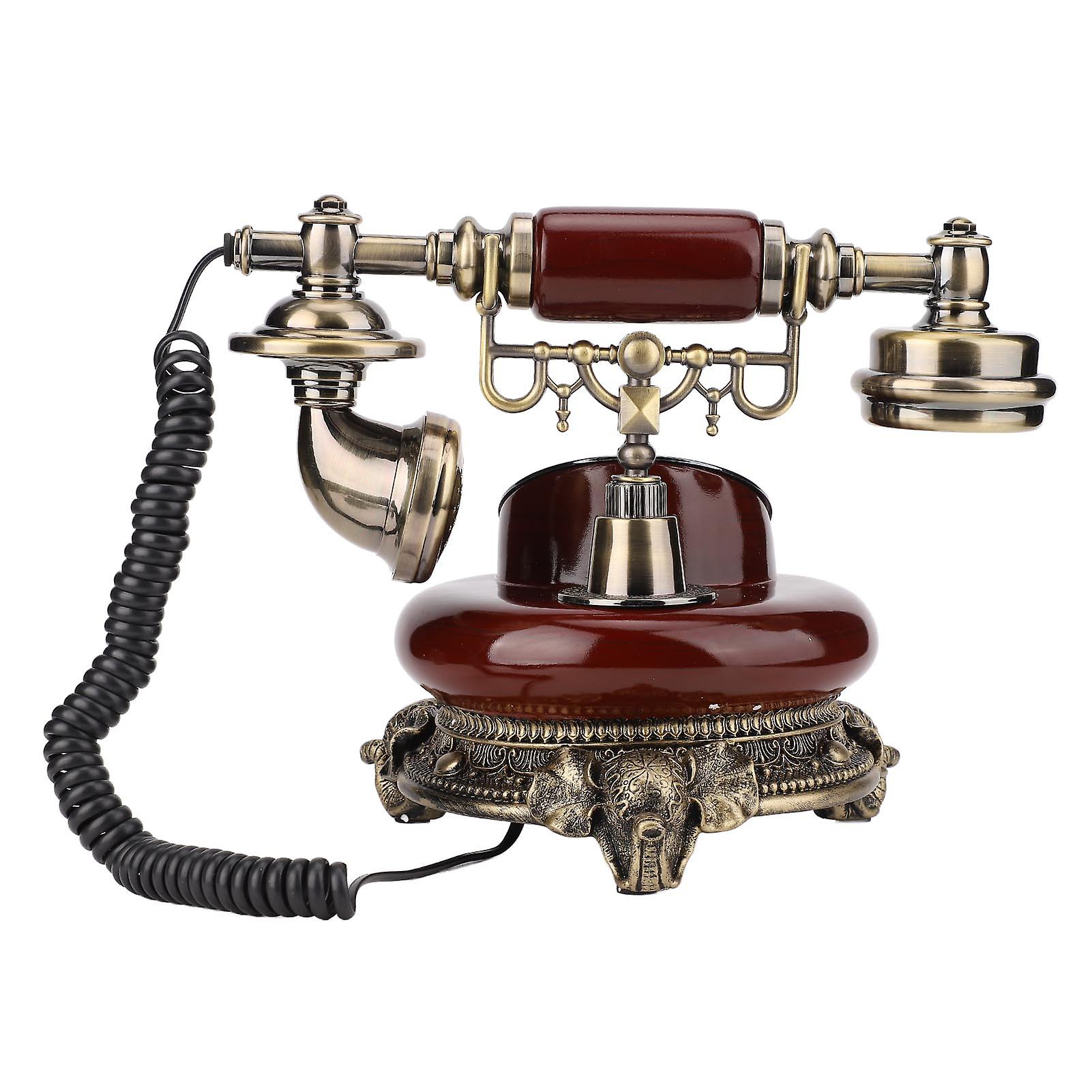 Vintage Resin Corded Telephone with Caller ID & Calendar Clock