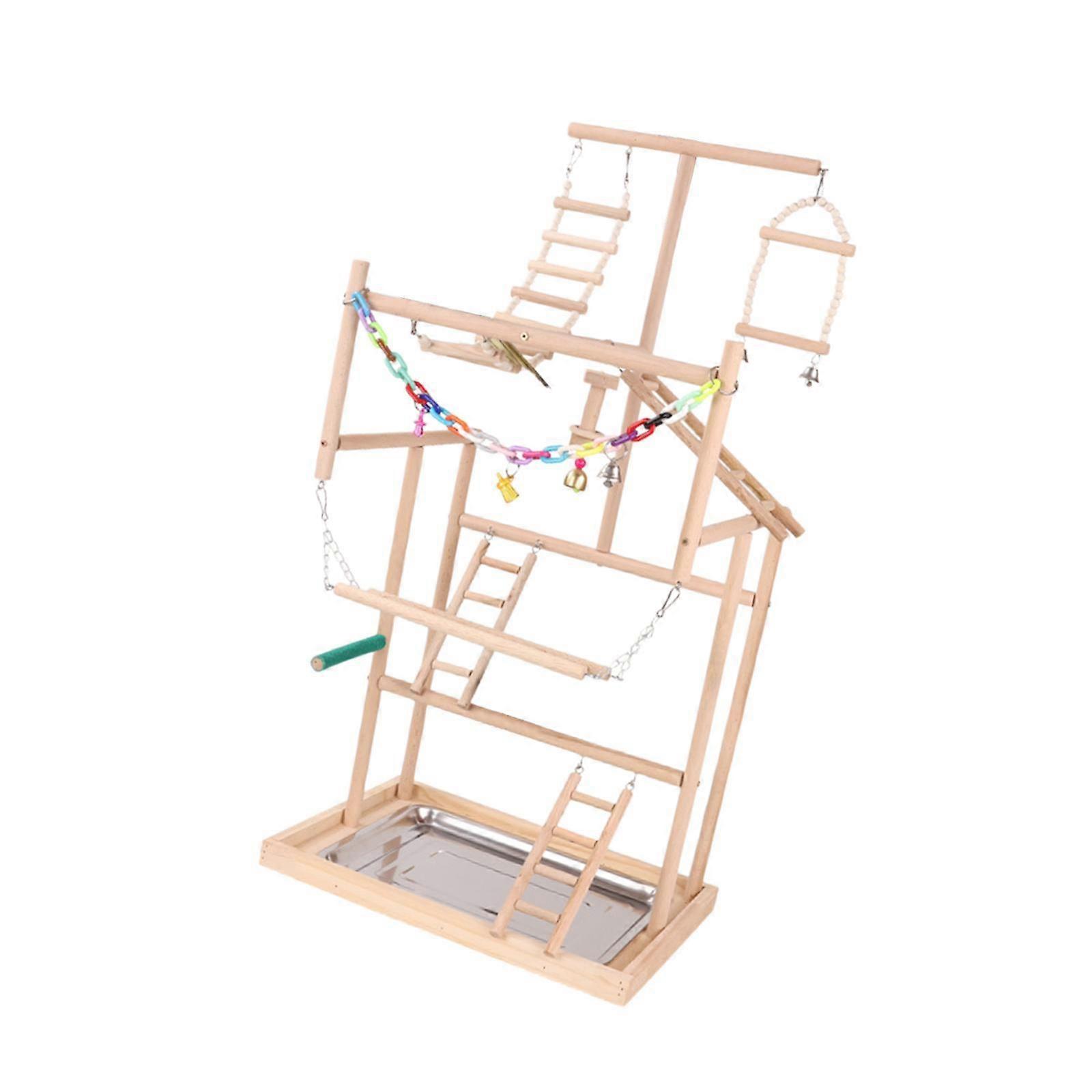 木製オウムスタンド ハチドリ フィンチ インコ用 オウム遊び場