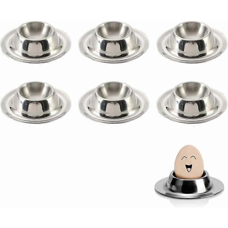 Universal Stainless Steel Egg Cup Set, Stackable Egg Cup Kitchen Utensils (Set of 7)