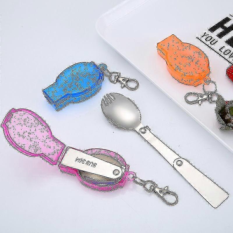 304 Stainless Steel Spoon Fork Folding Set Portable Tableware