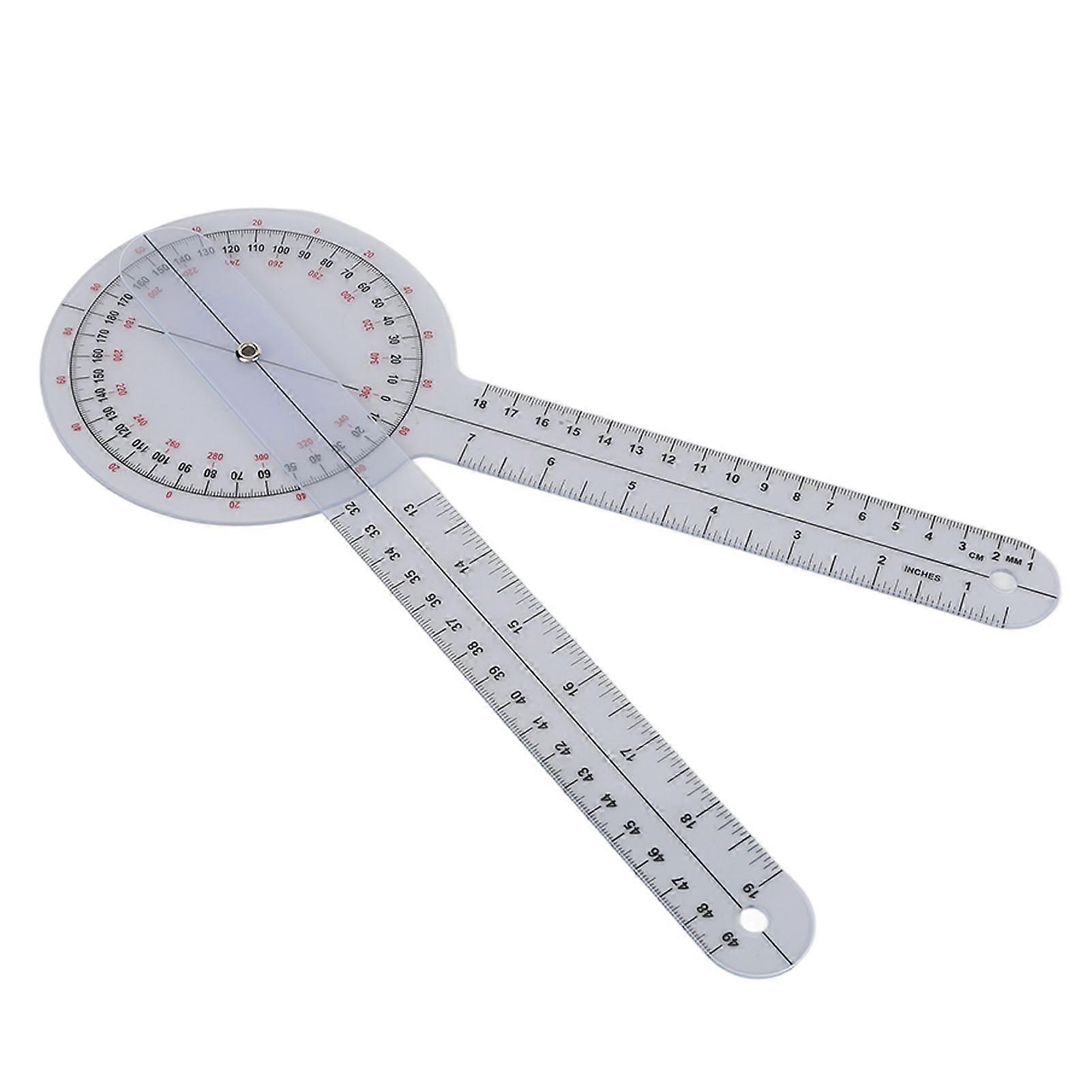 Medical Goniometer Plastic Transparent Easy To Read Portable Medical Joint Ruler With Hole For Home School