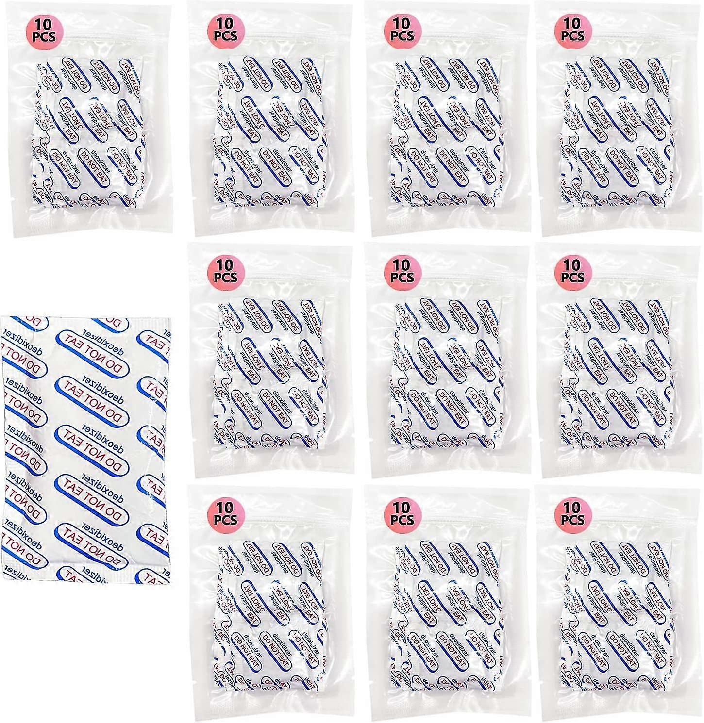 Oxygen absorbere til opbevaring af fødevarer 200CC, 100 stk O2 absorbenter Fødevarekvalitet til Mylar poser, konserves, mel, hvede, havre og fryse tørrede fødevarer - lang ter