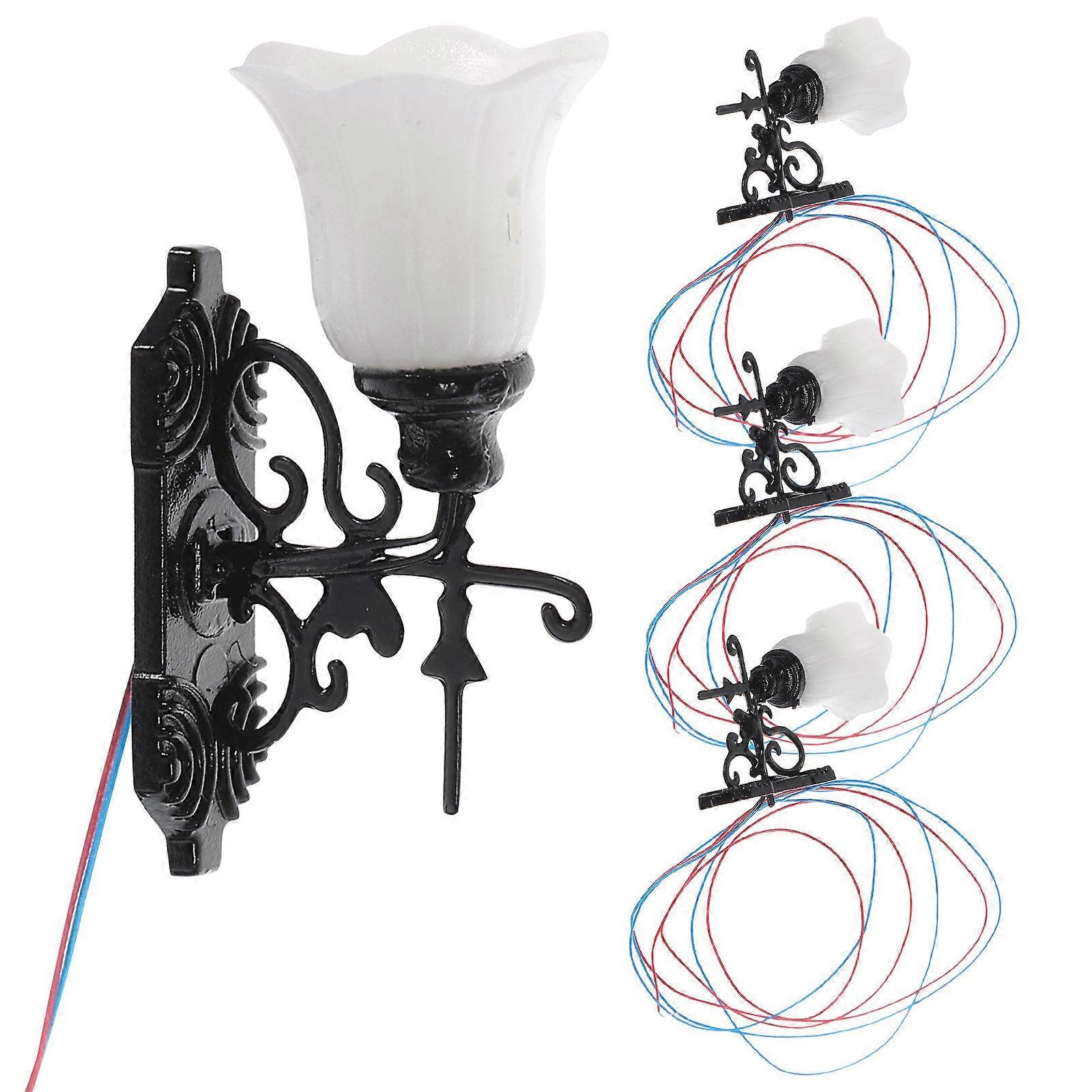 4pcs Simulated Mini Yard Lights Model Light Model Sand Table Lamp Decorations