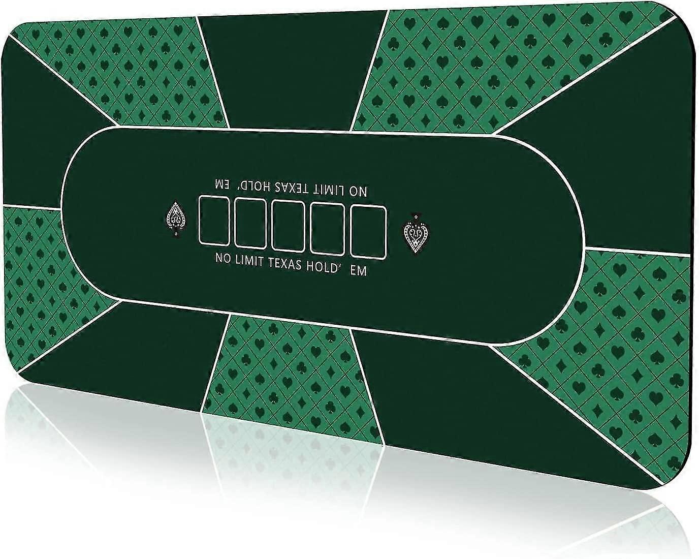 70 x 35 ιντσών Poker Mat, 10 παίκτες Texas Hold'em Poker Rubber Mat Poker Topper για πίνακες, Folding P