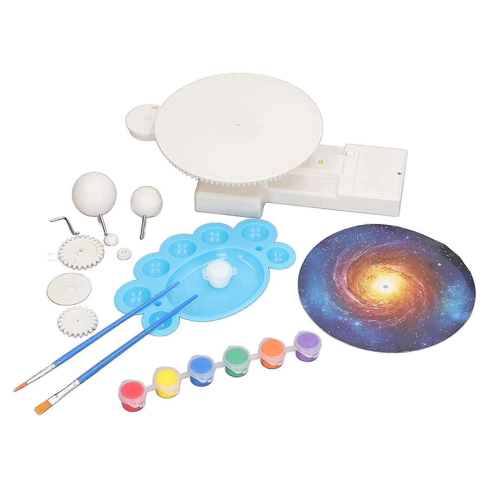 2 in 1 DIY Solar System Three Planets Stereoscopic Assembling Toys Paint Solar System Set
