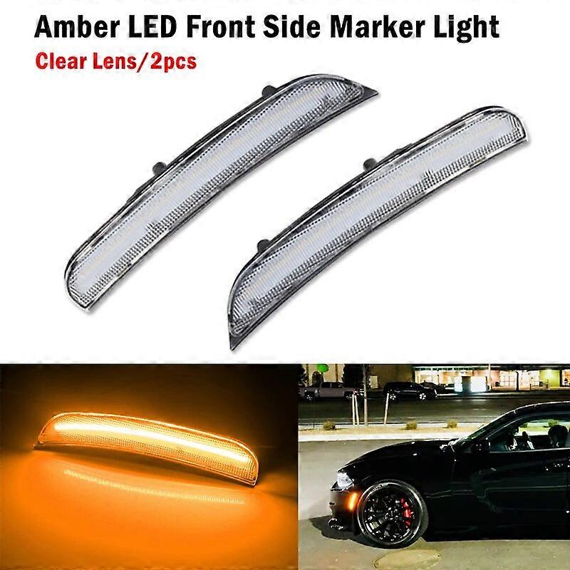 Amber/Red Front/Rear bumper Full LED Side Marker Light Kit For 2015-up Dodge Charger Replace OEM Sidemarker Lamps 12V