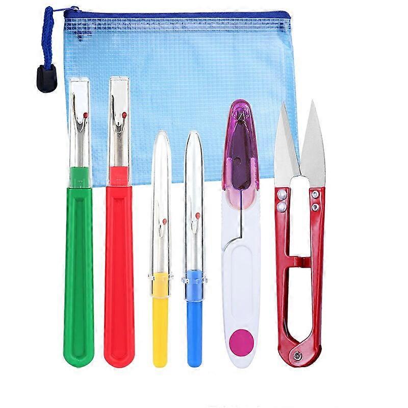 Sewing Seam Ripper Kit 4 Pieces Thread Seam Remover Stitch Unpicker Thread Cutter Tool with Trimming Scissor