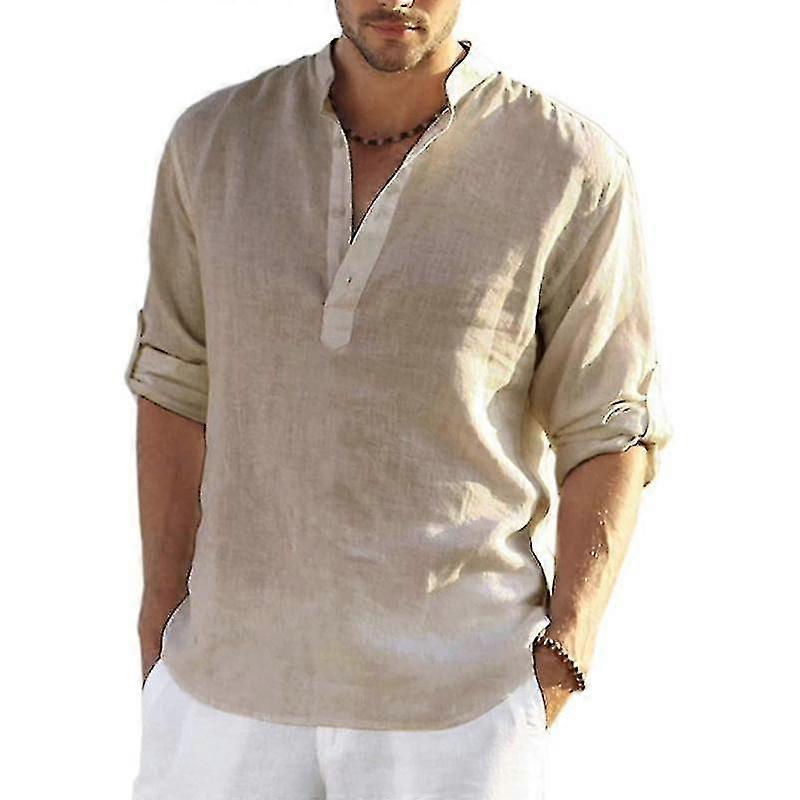 Chemise fantaisie homme en lin – Haut décontracté à lacets style bohème et médiéval