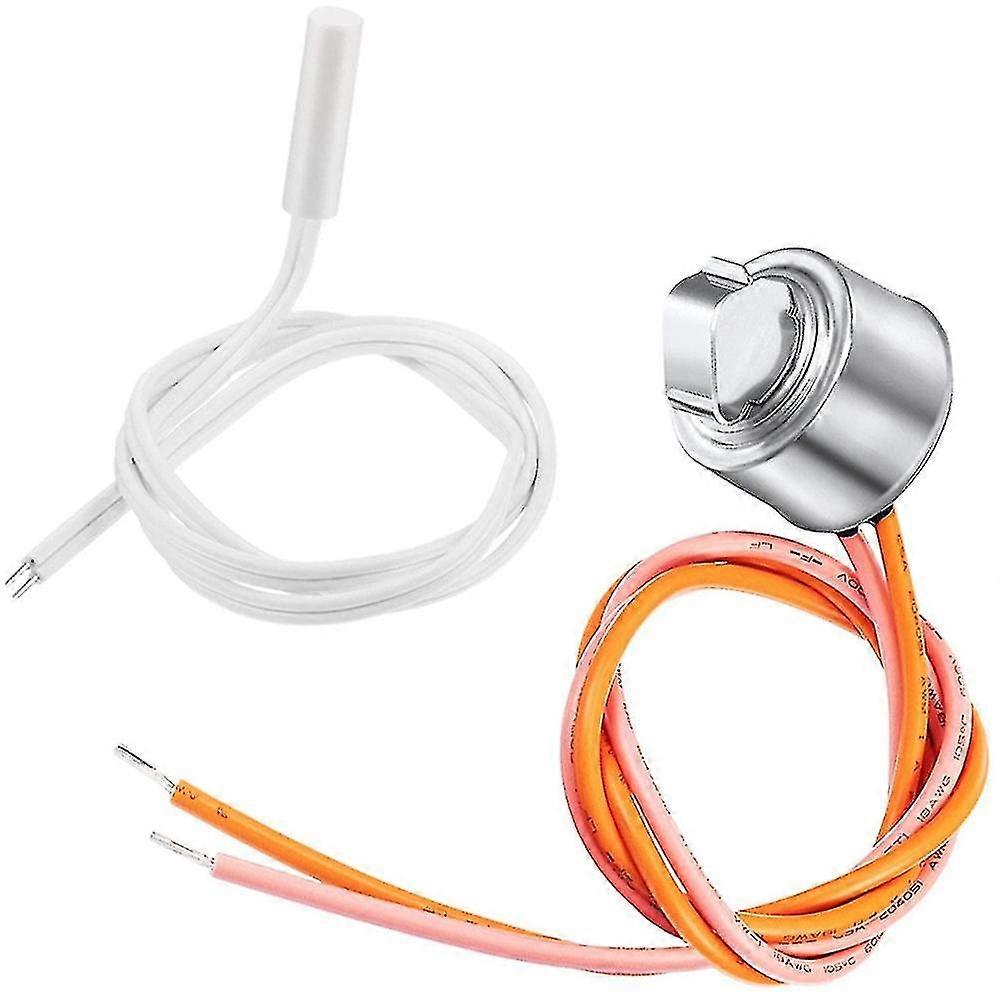 2 Pcs Wr55x10025 Refrigerator Temperature Sensor Replace 914093, Wr50x10068 Defrost Thermostat For