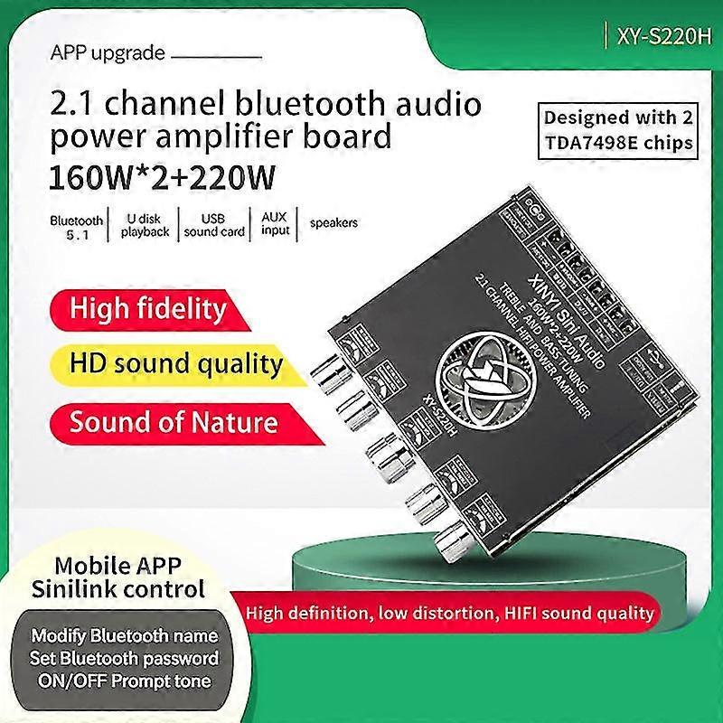 Xy-s220h 160wx2+220w power amplifier board tda7498 2.1 dual