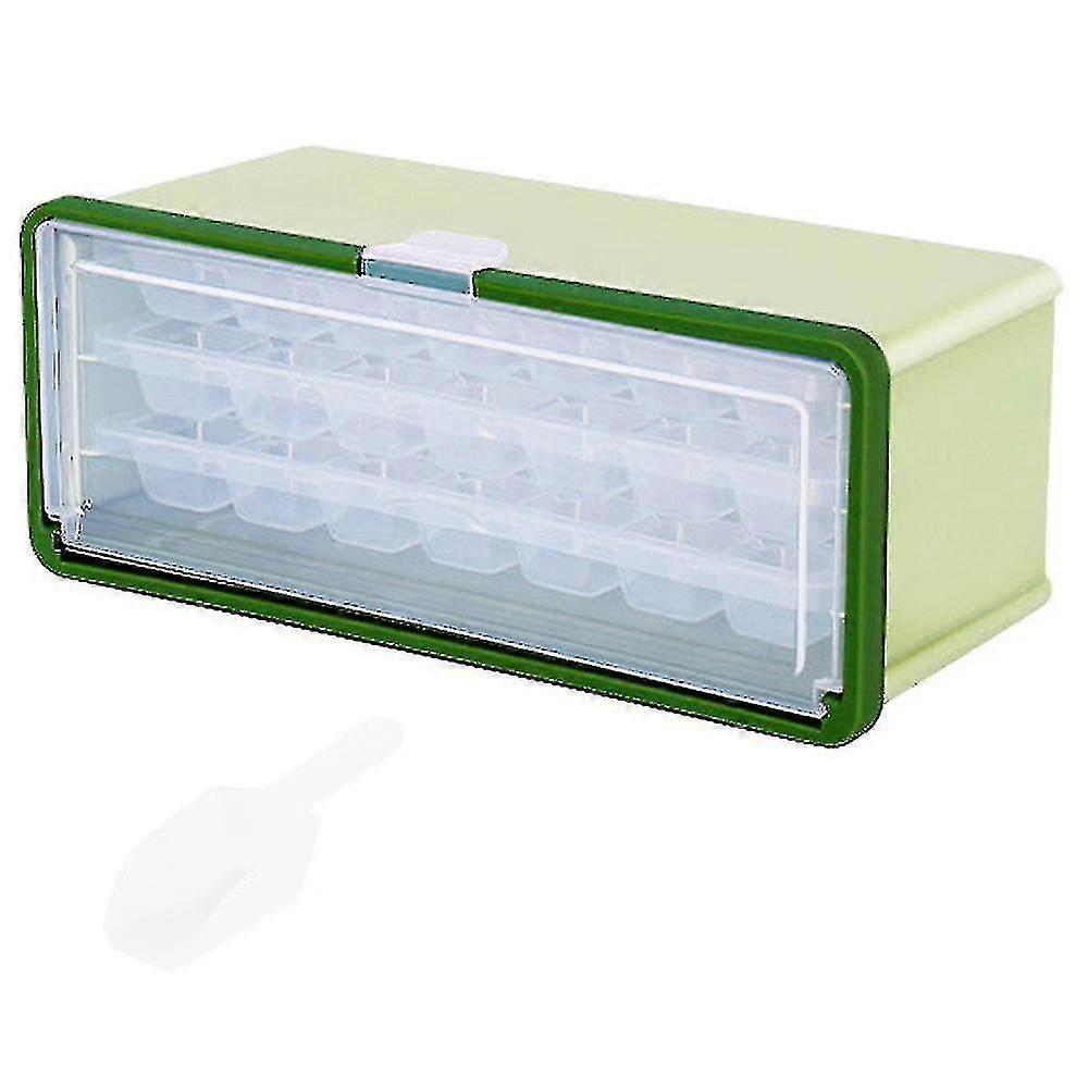 Exquisite Ice Cube Tray,ice Bin For Freezer With Lid,double Layer