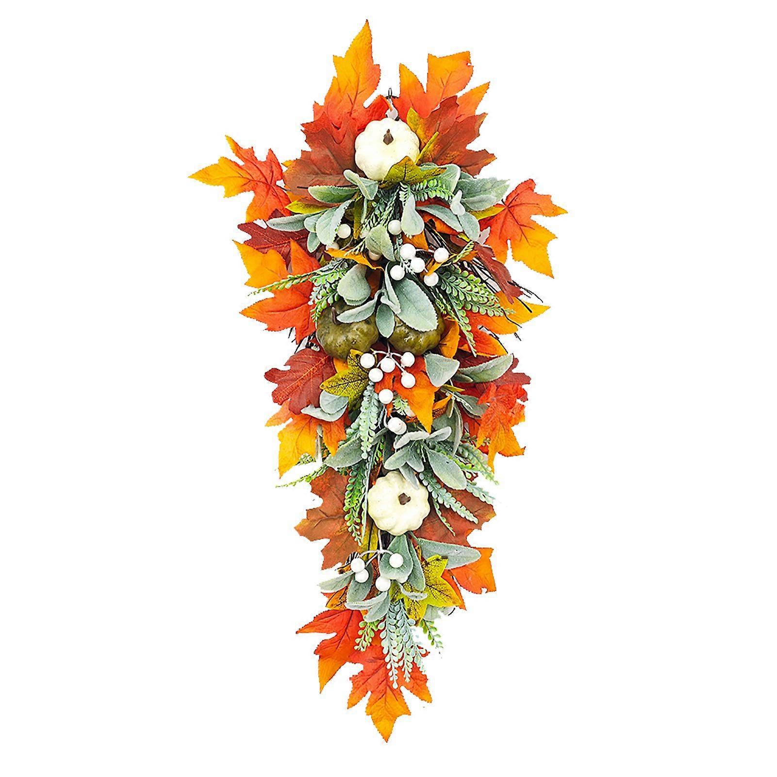 Artificial Maple Leaves Garland Realistics Colorful Leaves Hanging Decoration for Window Front Door