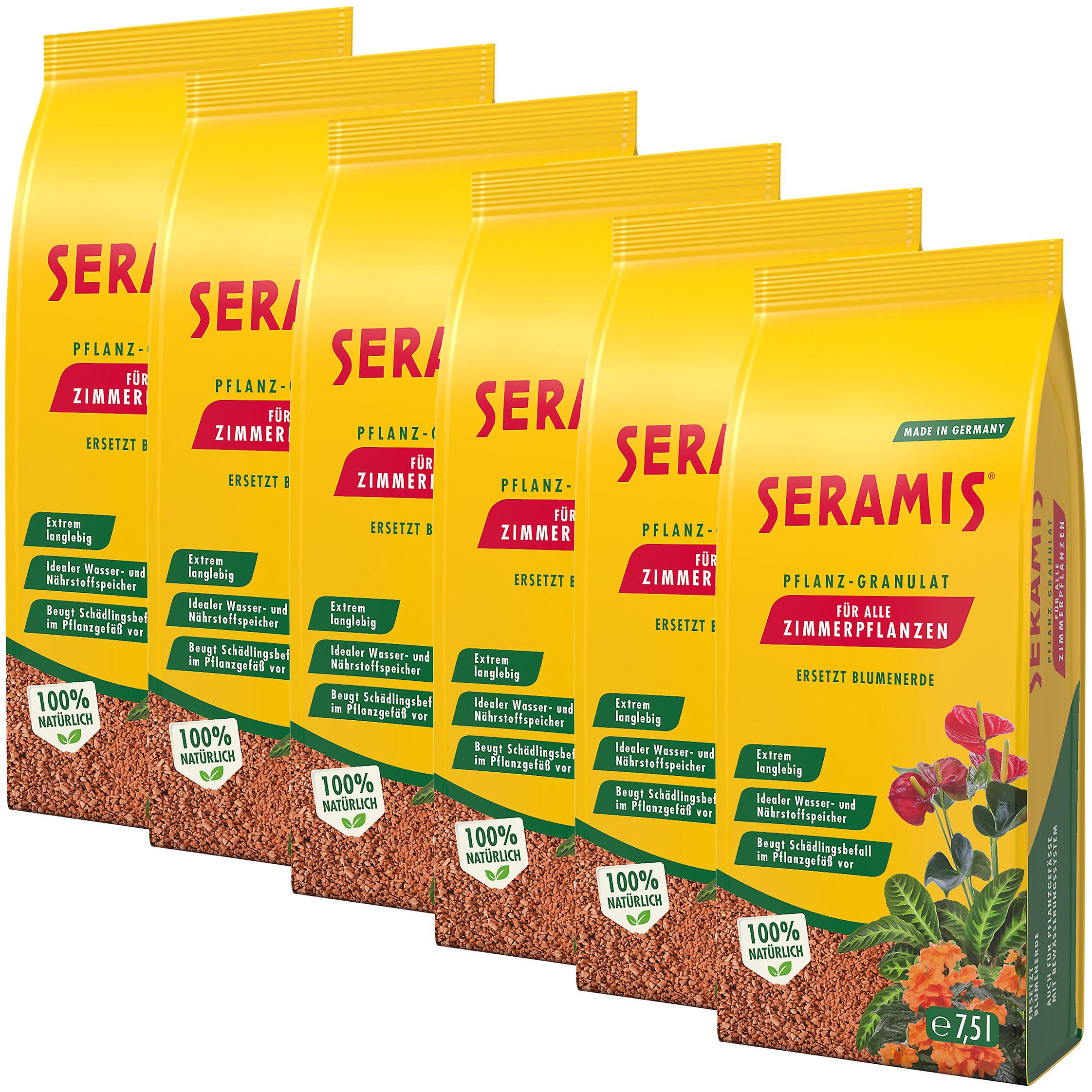 6 x גרגירי צמח SERAMIS® לצמחים פנימיים, 7.5 ליטר