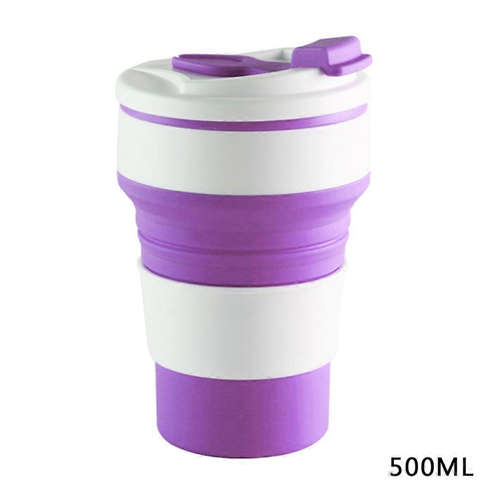 Collapsible To-Go Silicone Cup Portable Heat Resistant Travel Coffee Cup 350ML/500ML