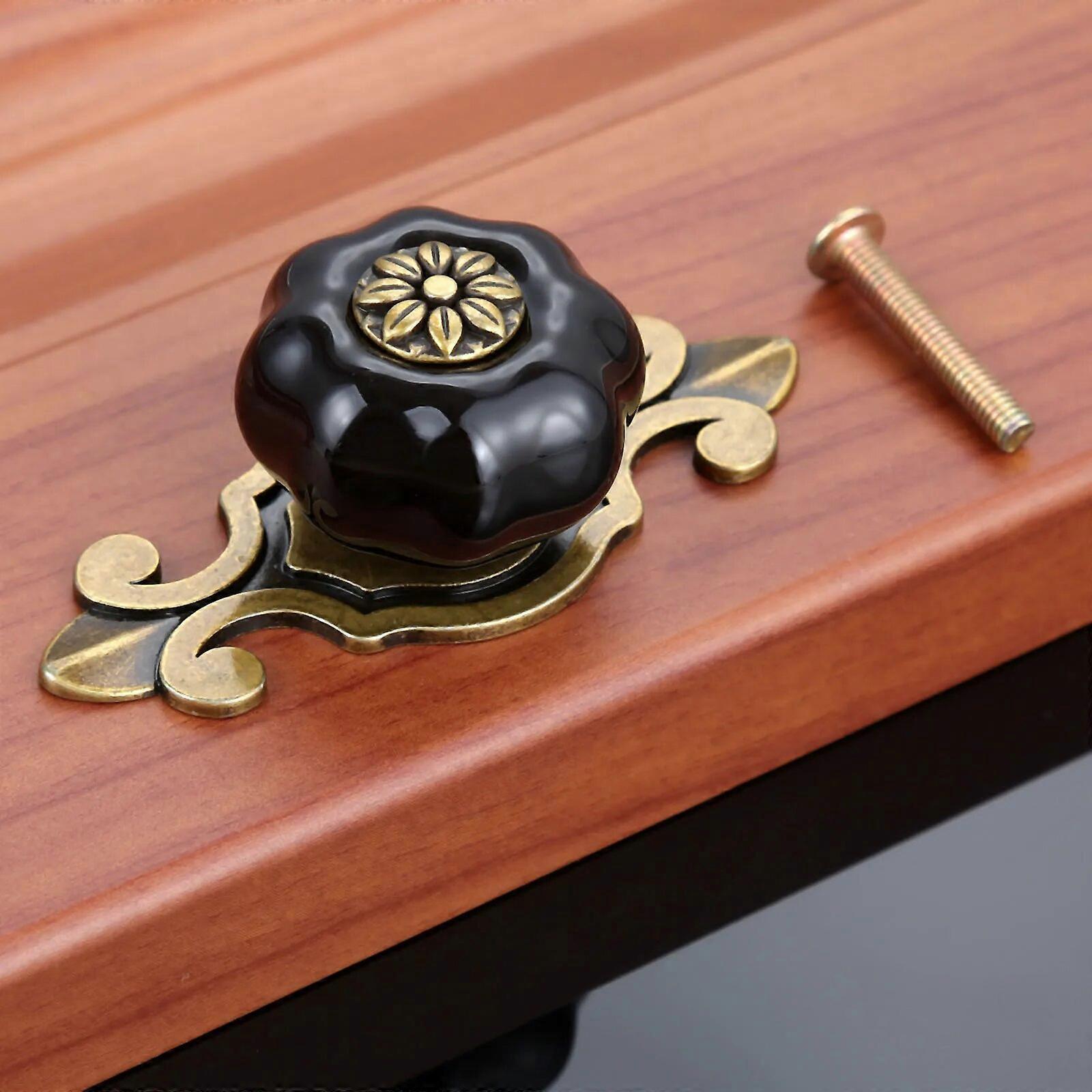 Single Hole Vintage Furniture Door Knobs Wardrobe Drawer Cupboard Kitchen Pulls Handle Pumpkin Ceramic Cabinet Handles and Knobs