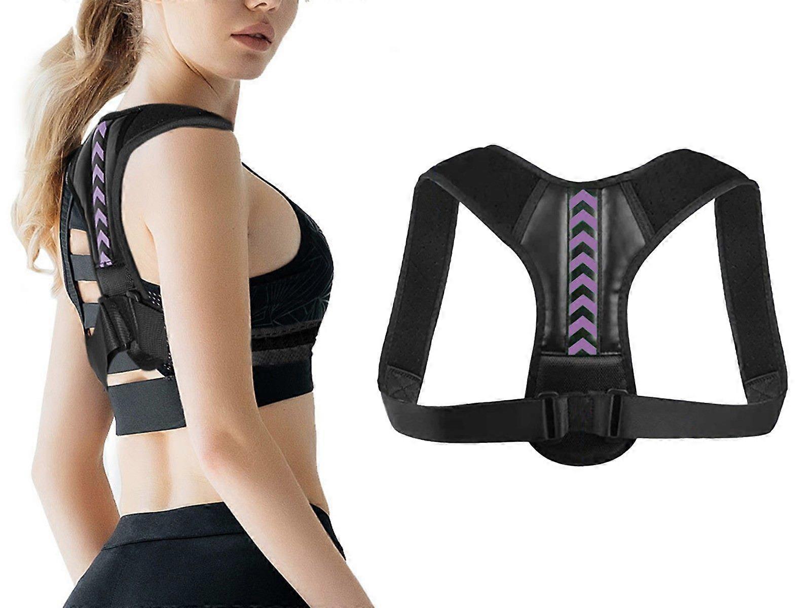Adjustable Back Posture Corrector M Purple Back Support Belt Lumbar Back Brace