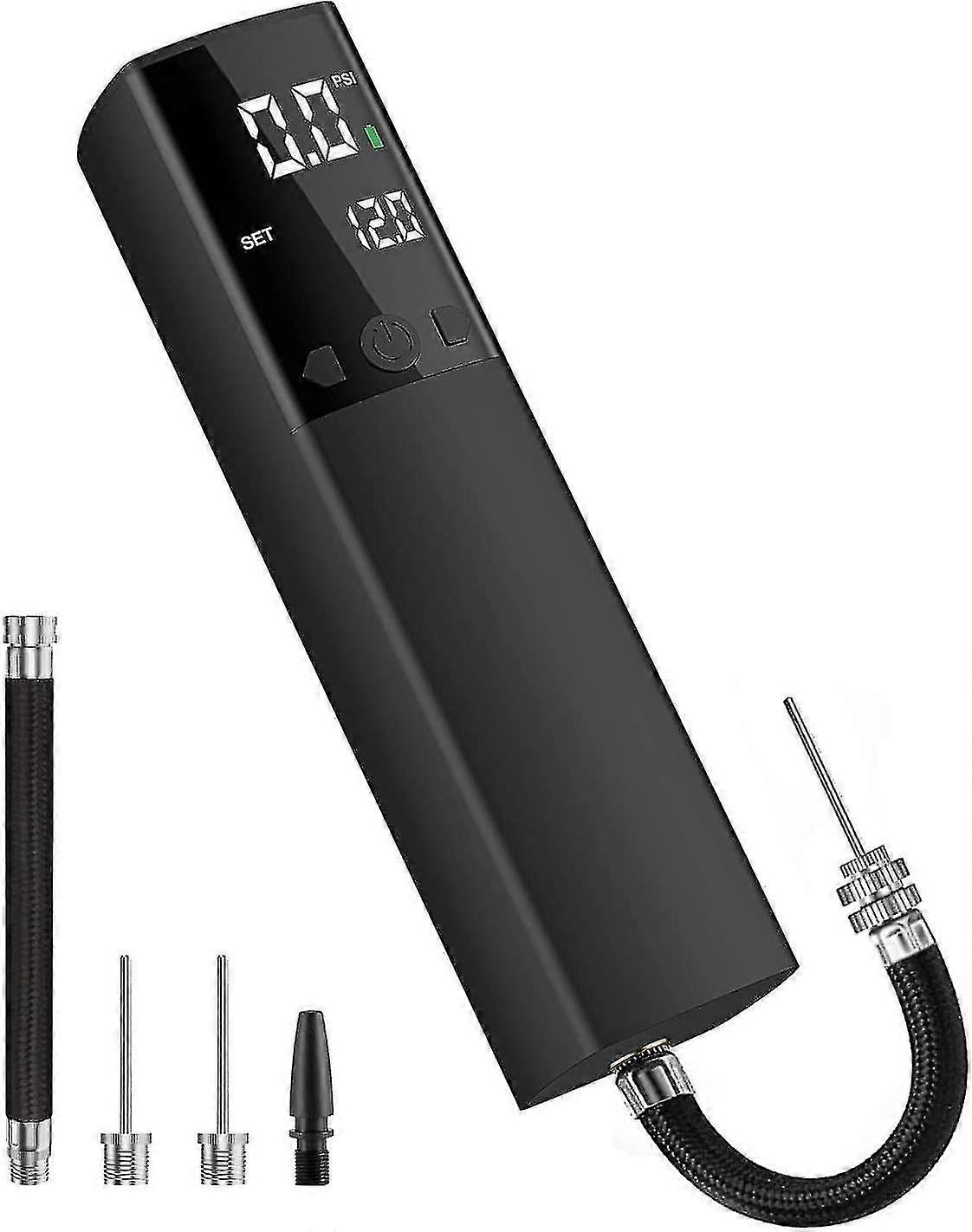 电动球泵，智能气泵便携式快速球充气，带有精确的压力表和数字液晶显示器，用于足球篮球排球