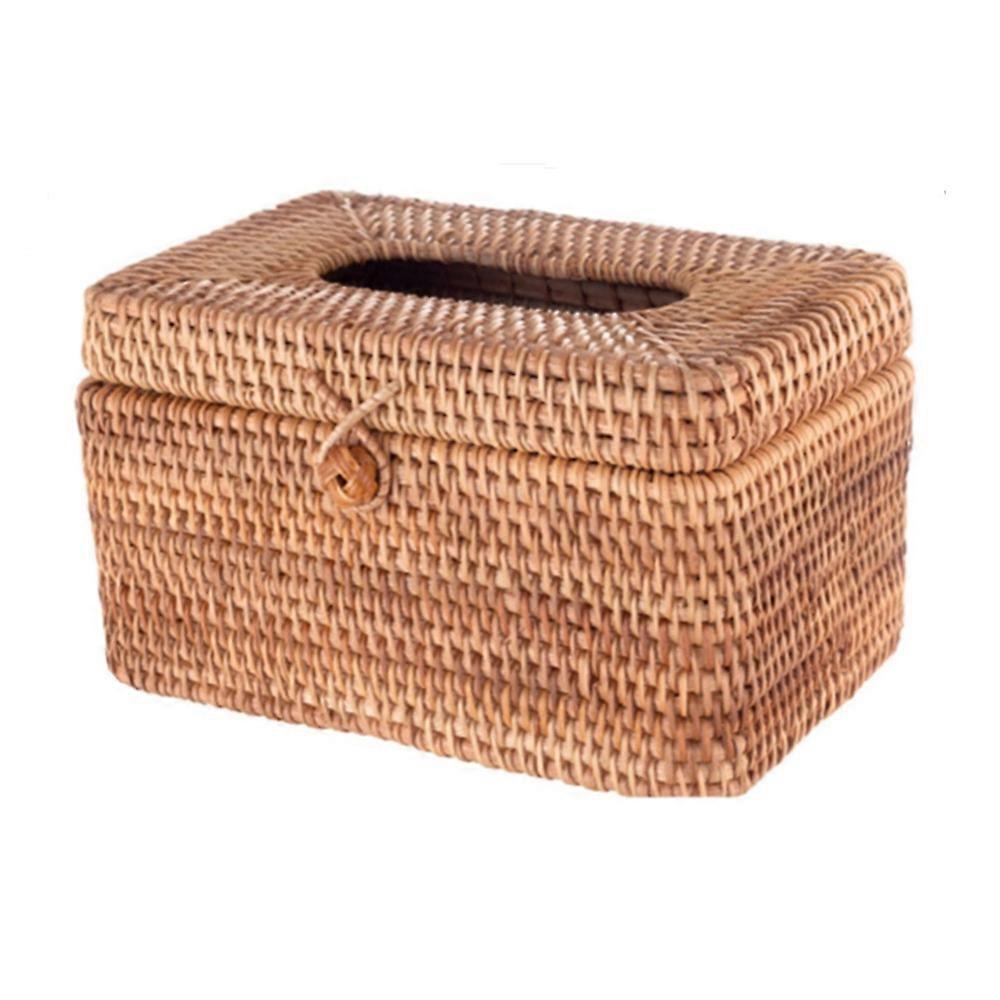 Paper Rack Rattan Tissue Box Elegant Home Decoration Handmade Desktop Tissue Container Napkin Stora