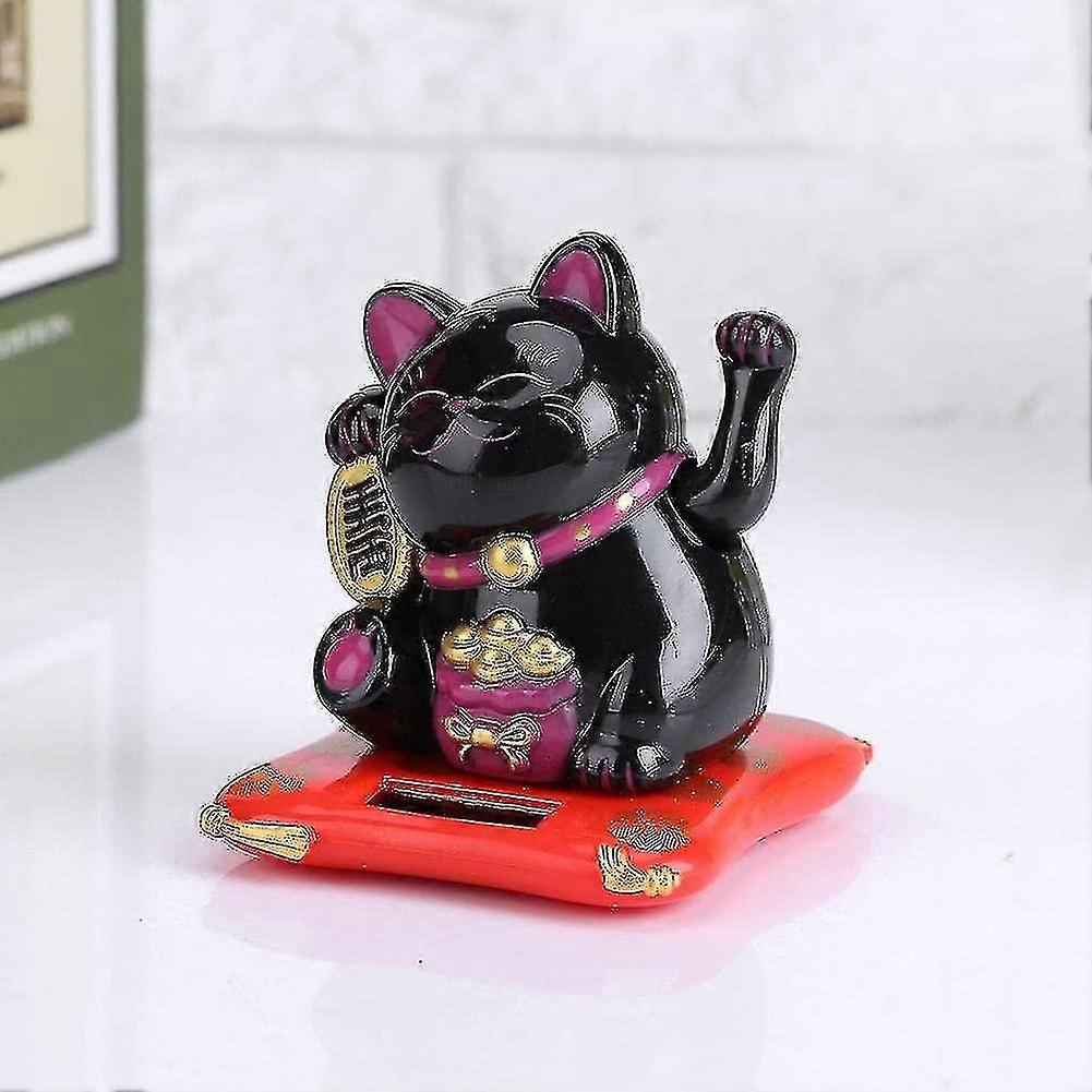 Solar Powered Kawaii Waving Cat, Cute Chinese Japanese Lucky Cat Wealth Welcoming Cats