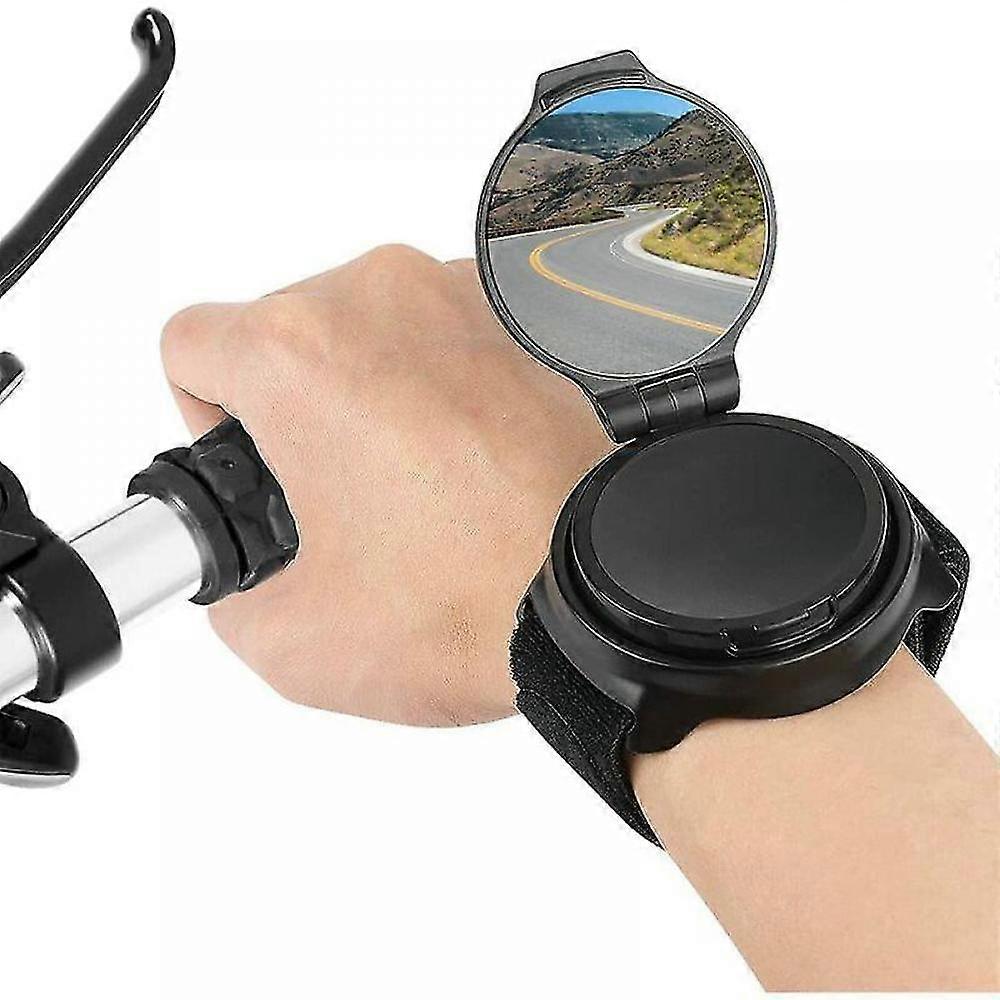 Bicycle Wrist Mirror Adjustable Wide Angle Bicycle Mirror Safety Mirror Mountain Bike Strap For Handlebar Reflector Outer Mirror