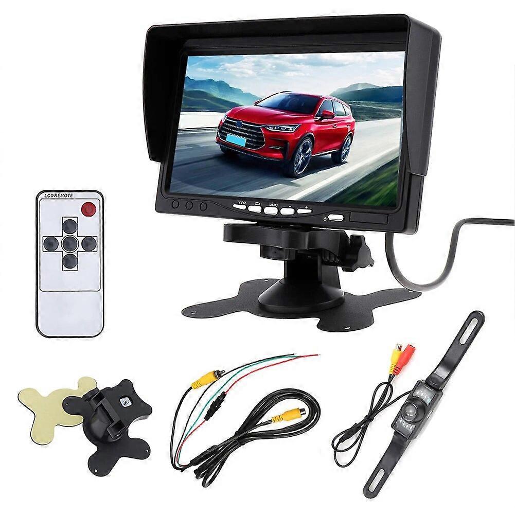 7 Inch Car Rear View Camera Monitor 1024X600 HD LCD Back Up Car Monitor Rotating Reverse Video Camera with Sunshade