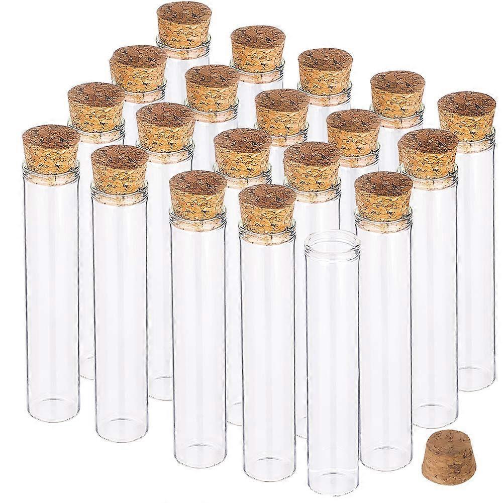 50 Pack 25ml Glass Tubes Transparent Decoration Bottles with Cork Stoppers for Arts Crafts
