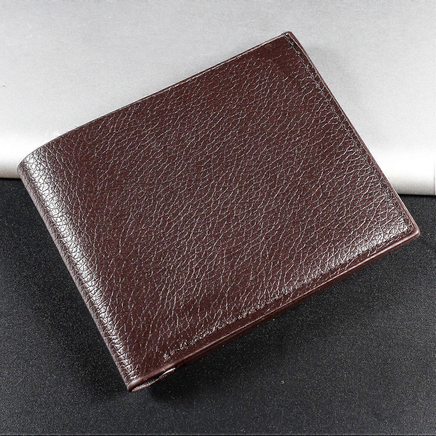 1PC PU leather multifunctional short men's wallet, brown