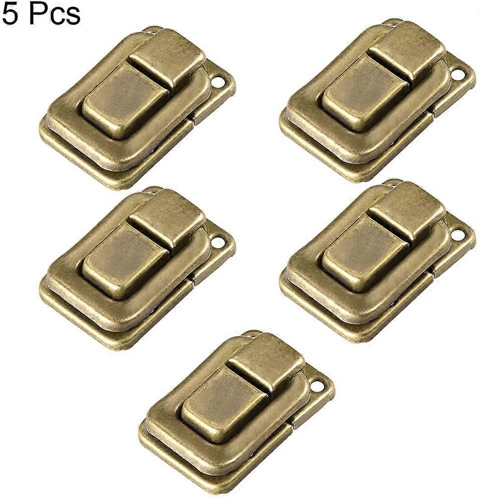 5Pcs toggle catch lock, 38mm Retro Decorative Brass Hasp w Screws for Suitcase Chest Trunk
